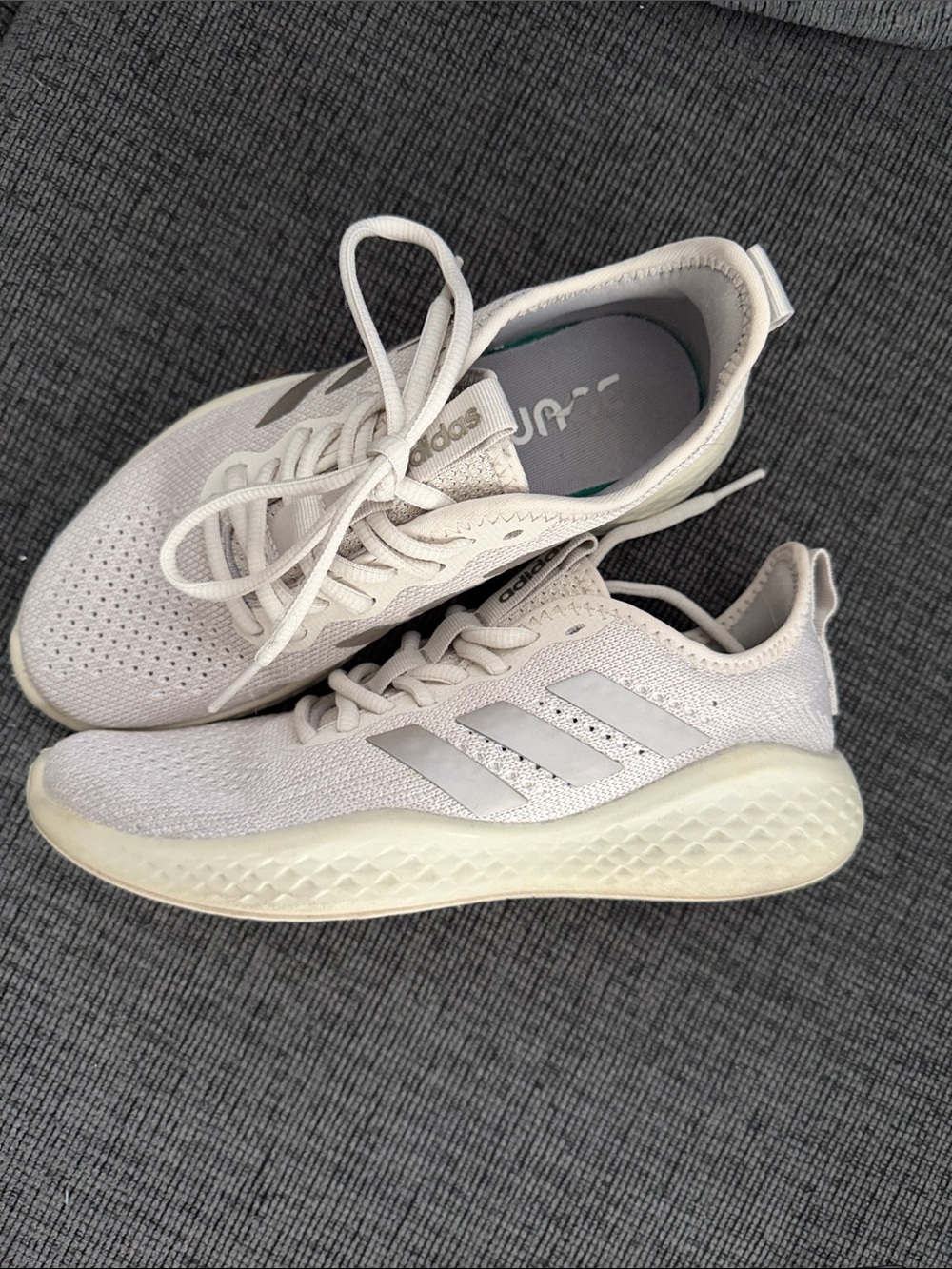 adidas Women's Sneakers in Light Cream with White Stripes